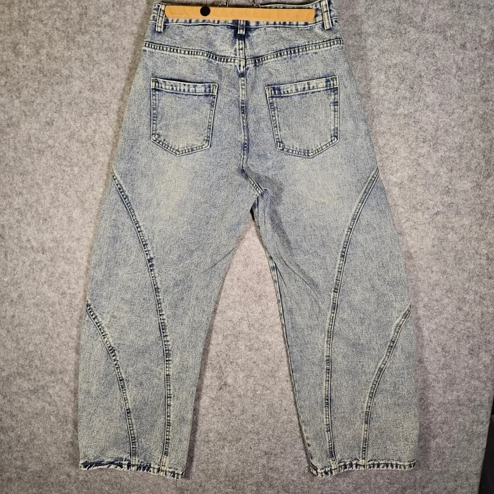 Supermade Mens Acid Wash Barrel Leg Jeans Edgy Skater Grunge Street Size M READ